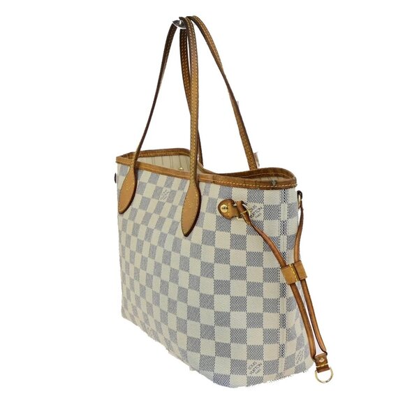 LOUIS VUITTON Neverfull PM Shoulder Tote Bag Damier Azur Leather N51110 74YG880 - Picture 9 of 16